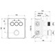 WONZON & WOGHAND Панель встраиваемого термостатического смесителя на 3 потребителя , Черный матовый (WW-INF323A-MB) WW-INF323A-MB