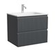 SANCOS Тумба подвесная Сноб Р (Snob R) 590х445х500, c двумя ящиками оснащенными доводчиками, темный антрацит матовый, арт.SNR60MDH SNR60MDH