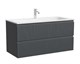 SANCOS Тумба подвесная Сноб Р (Snob R) 995х445х500, c двумя ящиками оснащенными доводчиками, темный антрацит матовый, арт.SNR100MDH SNR100MDH