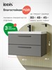 IDDIS Тумба подвесная, 80 см, серый, Слайд Икс (Slide X), SLX80G0i95 подходит умыв. 4518000i28 SLX80G0i95