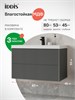 IDDIS Тумба с умывальником подвесная, 80 см, темно-серый, Билд (Bild) 2.0, BIL80G1i95K подходит умыв. 4518000i28 BIL80G1i95K