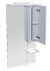 RUSH Зеркало со шкафчиком и полкой 65 Белый глянец (FIM18065W) FIM18065W