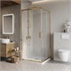 BELBAGNO Luce Душевой уголок квадратный размер 80x80 см профиль - золото / стекло - прозрачное, двери раздвижные LUCE-A-2-80-C-ORO