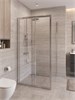 BELBAGNO Uno-195 Душевой уголок квадратный размер 100x100 см, двери раздвижные, профиль - хром / стекло - прозрачное UNO-195-A-1-100-C-Cr