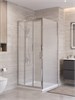 BELBAGNO Uno-195 Душевой уголок квадратный размер 90x90 см, двери раздвижные, профиль - хром / стекло - матовое UNO-195-AF-31-90-P-Cr