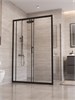 BELBAGNO Uno-195 Душевой уголок прямоугольный размер 110x100 см, двери раздвижные, профиль - черный матовый / стекло - прозрачное UNO-195-AH-1-110/100-C-NERO