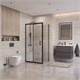 BELBAGNO Uno-195 Душевой уголок прямоугольный размер 110x80 см, двери раздвижные, профиль - черный матовый / стекло - прозрачное UNO-195-AH-1-110/80-C-NERO