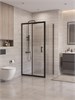 BELBAGNO Uno-195 Душевой уголок прямоугольный размер 110x90 см, двери раздвижные, профиль - черный матовый / стекло - прозрачное UNO-195-AH-1-110/90-C-NERO