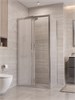 BELBAGNO Uno-195 Душевой уголок прямоугольный размер 110x90 см, двери раздвижные, профиль - хром / стекло - матовое UNO-195-AH-1-110/90-P-Cr