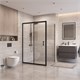 BELBAGNO Uno-195 Душевой уголок прямоугольный размер 120x100 см, двери раздвижные, профиль - черный матовый / стекло - прозрачное UNO-195-AH-1-120/100-C-NERO