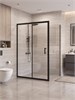 BELBAGNO Uno-195 Душевой уголок прямоугольный размер 120x90 см, двери раздвижные, профиль - черный матовый / стекло - прозрачное UNO-195-AH-1-120/90-C-NERO