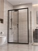 BELBAGNO Uno-195 Душевой уголок прямоугольный размер 120x70 см, двери раздвижные, профиль - черный матовый / стекло - прозрачное UNO-195-AH-1-120/70-C-NERO