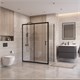 BELBAGNO Uno-195 Душевой уголок прямоугольный размер 140x80 см, двери раздвижные, профиль - черный матовый / стекло - прозрачное UNO-195-AH-1-140/80-C-NERO