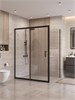 BELBAGNO Uno-195 Душевой уголок прямоугольный размер 140x100 см, двери раздвижные, профиль - черный матовый / стекло - прозрачное UNO-195-AH-1-140/100-C-NERO