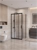 BELBAGNO Uno-195 Душевой уголок прямоугольный размер 100x80 см, двери раздвижные, профиль - черный матовый / стекло - прозрачное UNO-195-AHF-31-100/80-C-NERO