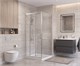 BELBAGNO Uno-195 Душевой уголок прямоугольный размер 100x90 см, двери раздвижные, профиль - сатин / стекло - прозрачное UNO-195-AHF-31-100/90-C-IN