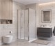 BELBAGNO Uno-195 Душевой уголок прямоугольный размер 100x90 см, двери раздвижные, профиль - хром / стекло - матовое UNO-195-AHF-31-100/90-P-Cr