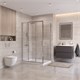 BELBAGNO Uno-195 Душевой уголок прямоугольный размер 120x100 см, двери раздвижные, профиль - хром / стекло - прозрачное UNO-195-AHF-31-120/100-C-Cr