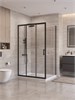 BELBAGNO Uno-195 Душевой уголок прямоугольный размер 120x100 см, двери раздвижные, профиль - черный матовый / стекло - прозрачное UNO-195-AHF-31-120/100-C-NERO