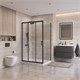 BELBAGNO Uno-195 Душевой уголок прямоугольный размер 120x90 см, двери раздвижные, профиль - черный матовый / стекло - прозрачное UNO-195-AHF-31-120/90-C-NERO