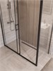 BELBAGNO Uno-195 Душевой уголок прямоугольный размер 140x70 см, двери раздвижные, профиль - черный матовый / стекло - прозрачное UNO-195-AH-1-140/70-C-NERO