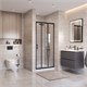 BELBAGNO Uno-195 Душевая дверь в нишу ширина 100 см, двери раздвижные, профиль - черный матовый / стекло - прозрачное UNO-195-BF-3-100-C-NERO