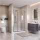 BELBAGNO Uno-195 Душевая дверь в нишу ширина 110 см, двери раздвижные, профиль - хром / стекло - прозрачное UNO-195-BF-3-110-C-Cr