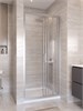 BELBAGNO Uno-195 Душевая дверь в нишу ширина 90 см, двери раздвижные, профиль - сатин / стекло - прозрачное UNO-195-BF-3-90-C-IN