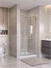 BELBAGNO Uno-195 Душевая дверь в нишу ширина 90 см, двери раздвижные, профиль - сатин / стекло - прозрачное UNO-195-BF-3-90-C-IN