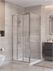 BELBAGNO Uno-195 Душевой уголок прямоугольный размер 90x80 см, двери раздвижные, профиль - хром / стекло - прозрачное UNO-195-AHF-31-90/80-C-Cr