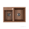 AQUATON Делия 78 Мойка для кухни двойная прямоугольная, литьевой мрамор, ширина 78 см - фото 56288