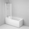 AM.PM Gem шторка на борт ванны 80х140, фиксированная, хром, стекло прозрачное, с пристенны - фото 78455