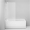 AM.PM Gem шторка на борт ванны 80х140, фиксированная, хром, стекло матовое, с пристенным к - фото 78474